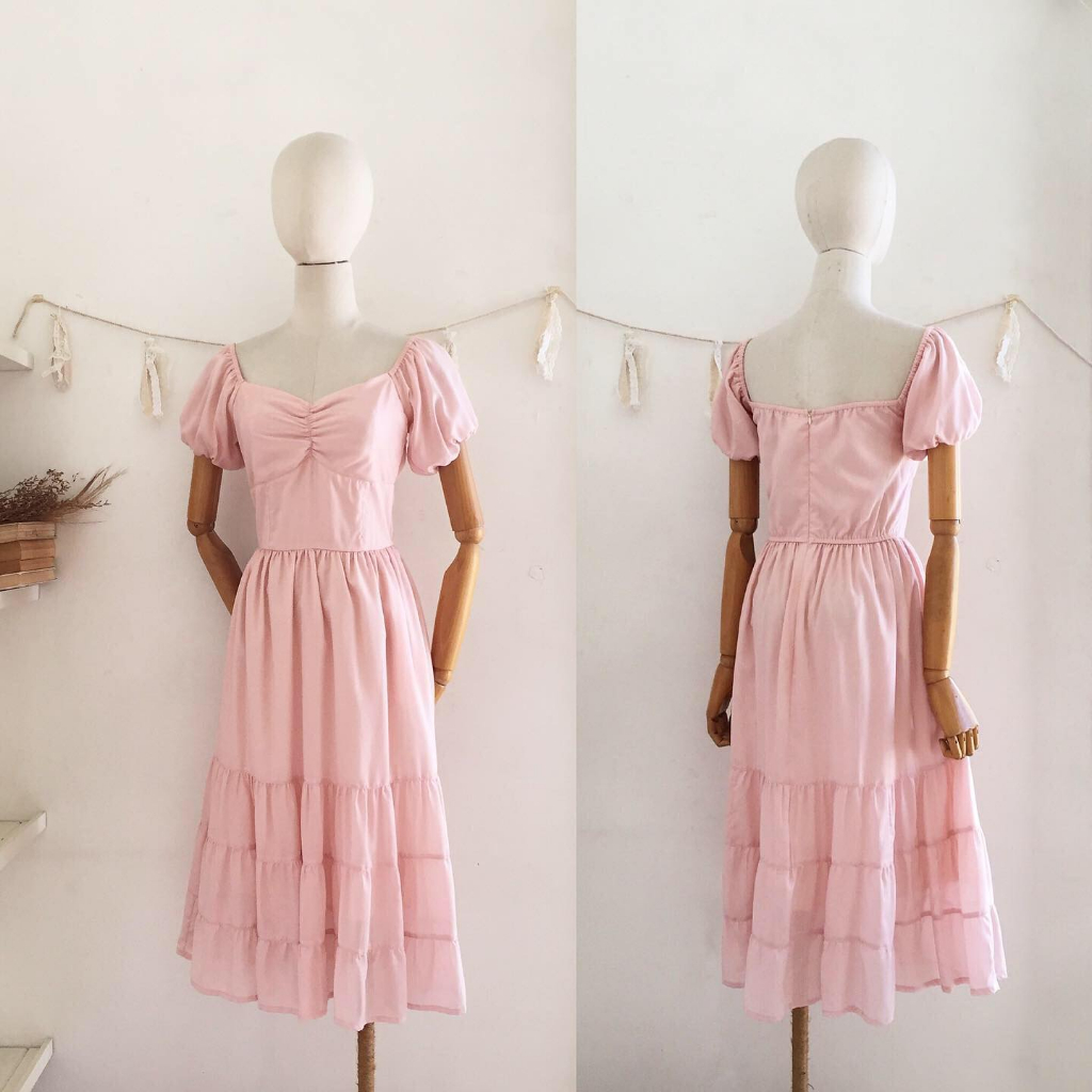 1847/7 Sweetheart Midi Dress in Blush Pink | Shopee Philippines
