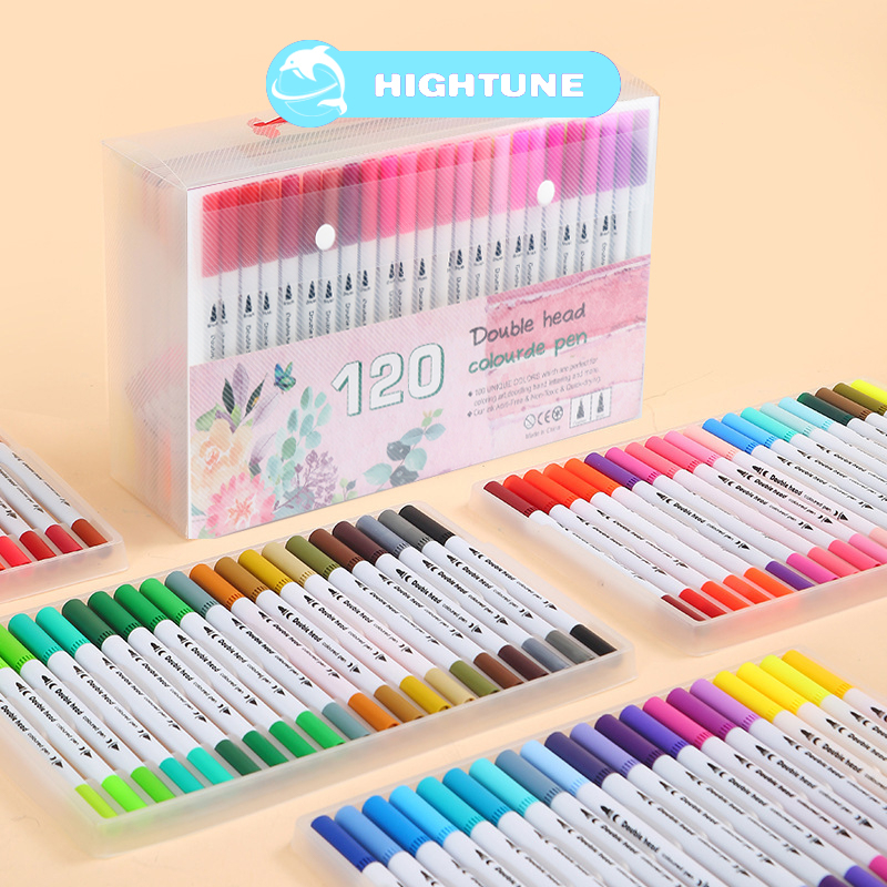 Hightune Colors Brush Pen Dual Tip Highlighter Marker Pens