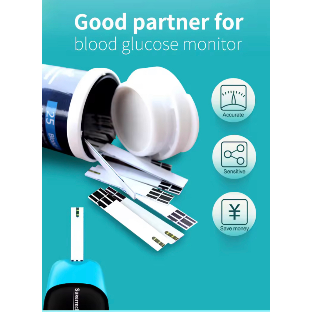 Surgitech Blood Glucose Test Strips BS102 by 50's Shopee Philippines