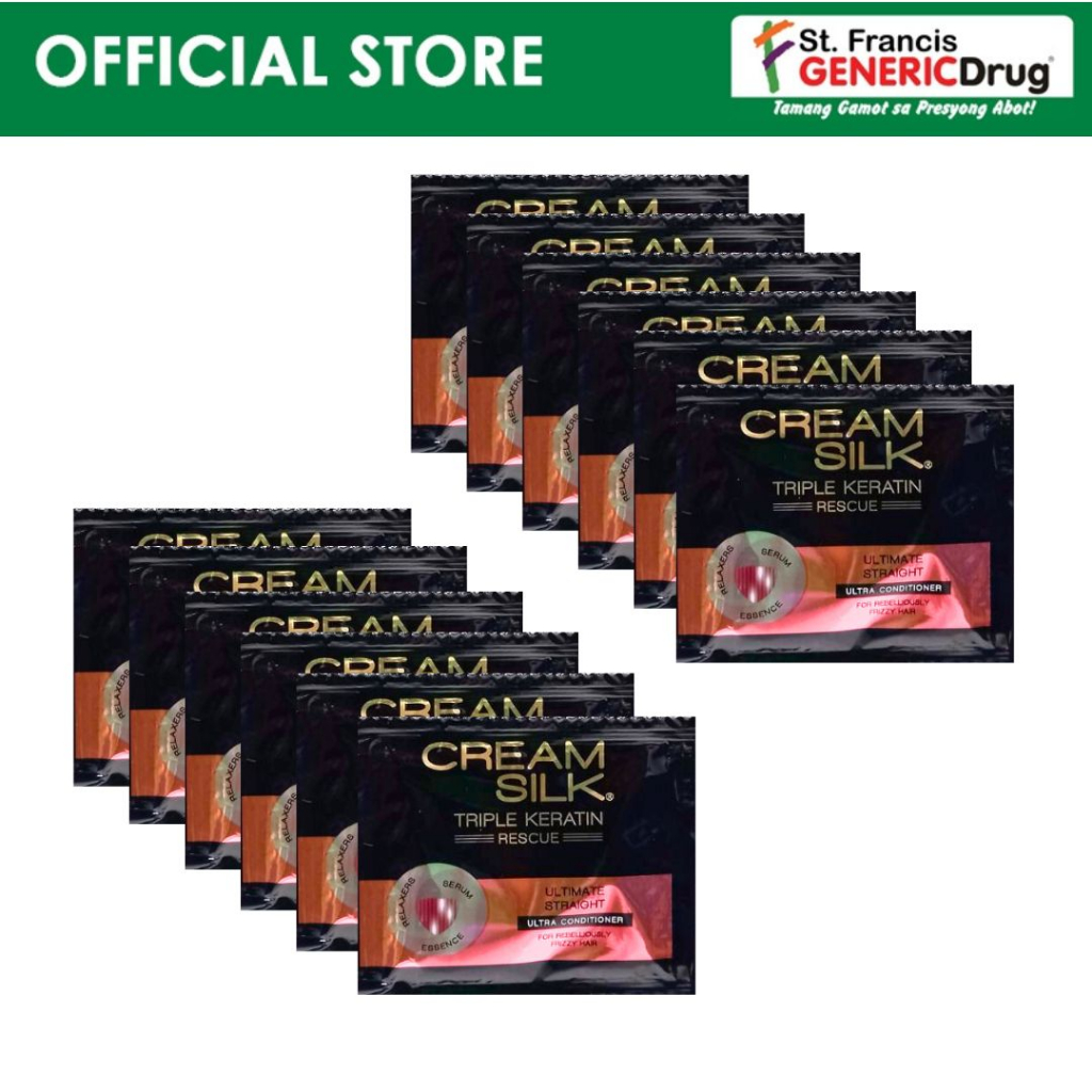 Cream Silk Triple Keratin Rescue Ultra Straight Conditioner 10mL x 12 ...