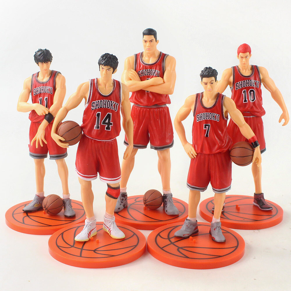 Slam Dunk Set Sakuragi Rukawa Akagi Miyagi Mitsui Shohoku Basketball Sports Anime Statue Figure 2607