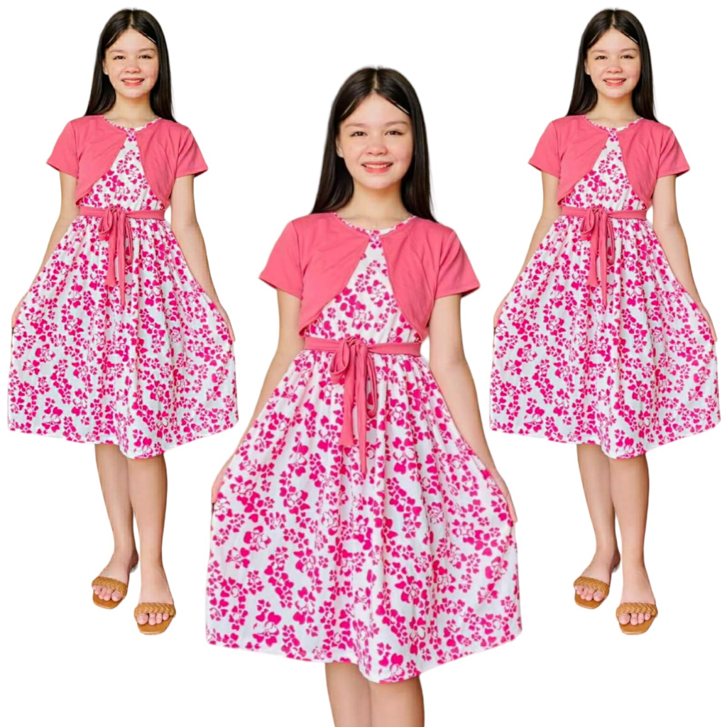 8-12 years old Kid's Girl's Trendy Bolero Jacket Floral Maxi Dress ...