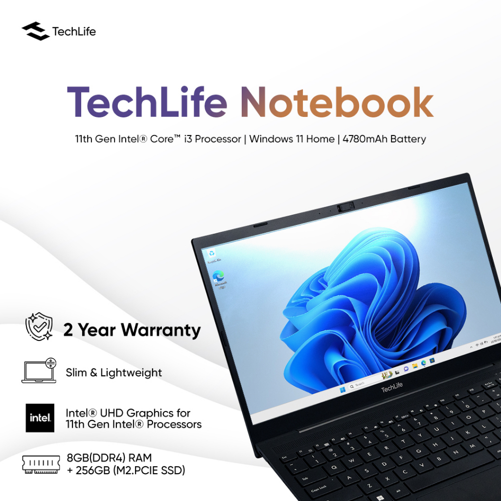 TechLife Notebook Laptop | 11th Gen Intel® Processors | 14.1