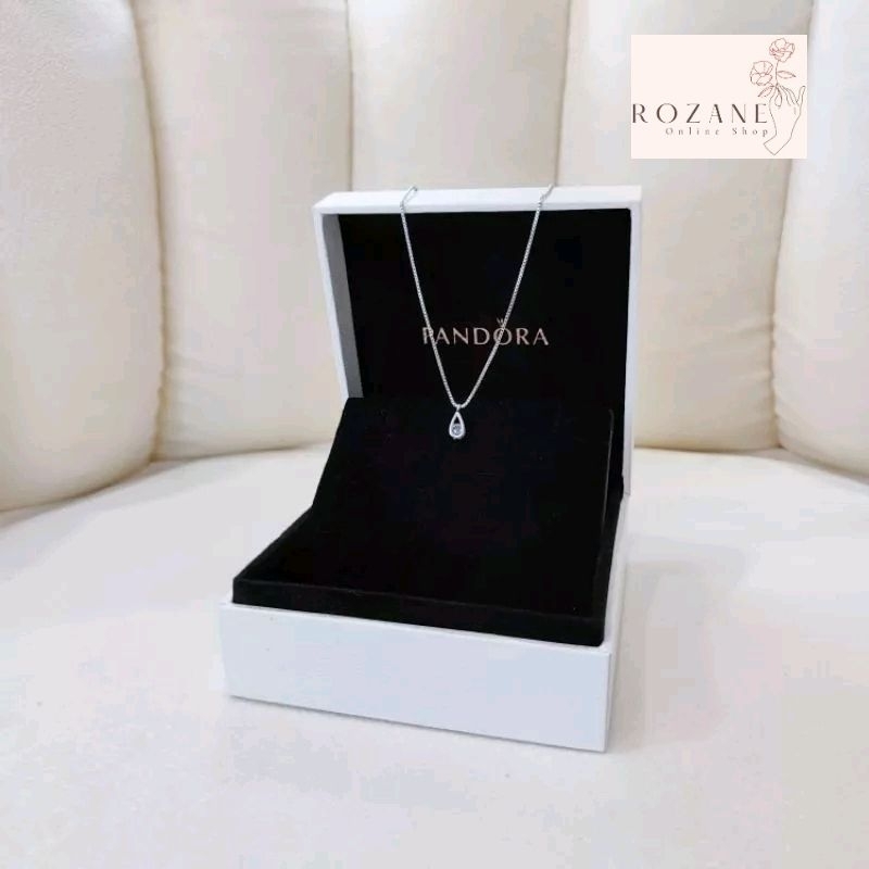 Pandora Diamond Drop Silver Necklace For Women Shopee Philippines