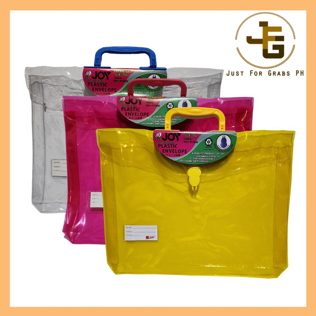 Joy Colored Plastic Expandable Envelope Long Size Shopee Philippines