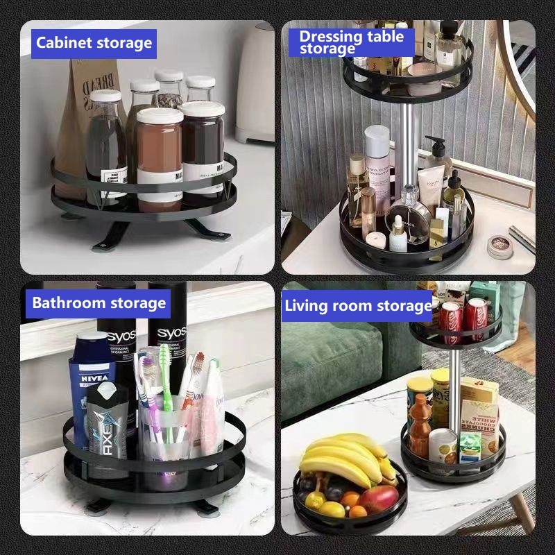 Steel 2/3 Tier 360° Rotating kitchen condiments organizer adjustable ...