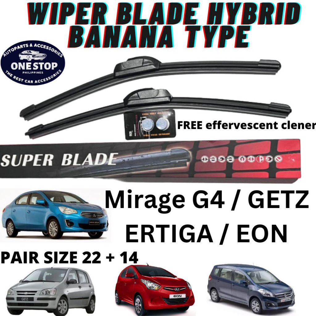WIPER BLADE CLASS A+ EON/ MIRAGE G4/ GETZ/ ERTIGA (FREE) WINDOW CLEANER