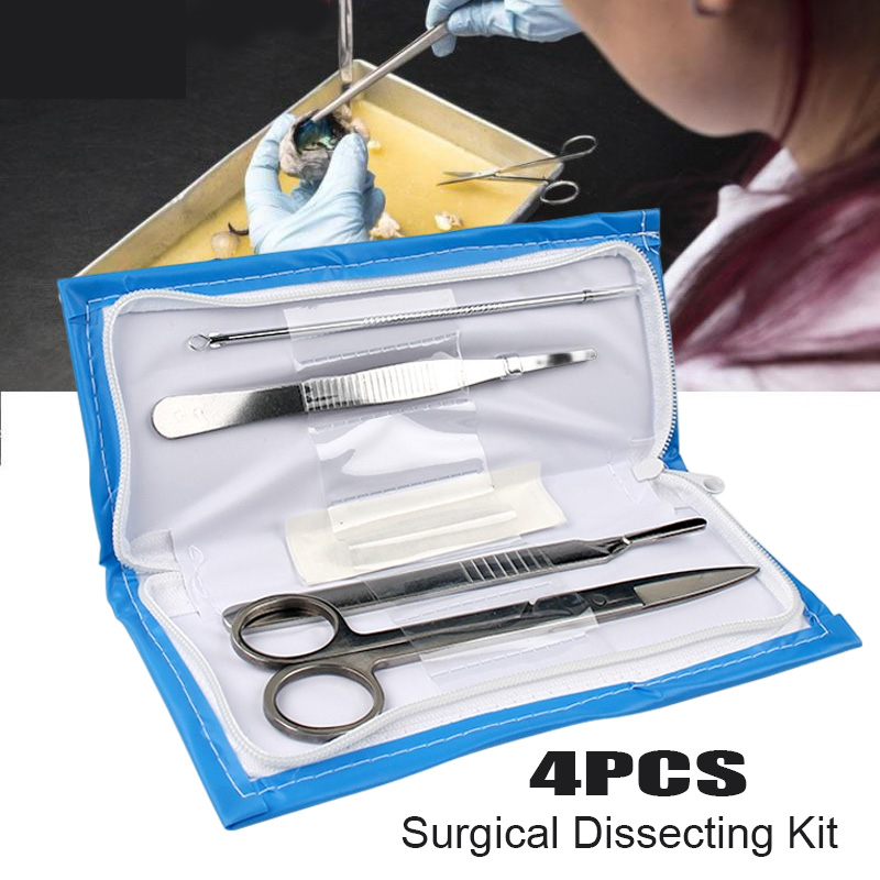4Pcs Reusable Veterinary Dissecting Dissection Kit for Cat Dog Pet