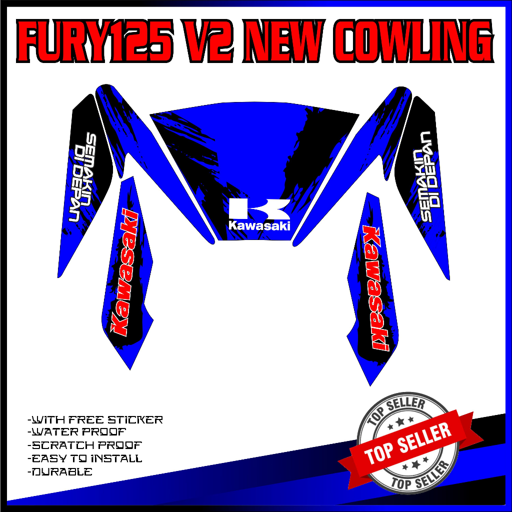 New FURY 125 Cowling Version 2 carb Kawasaki Sticker Decals Quality and