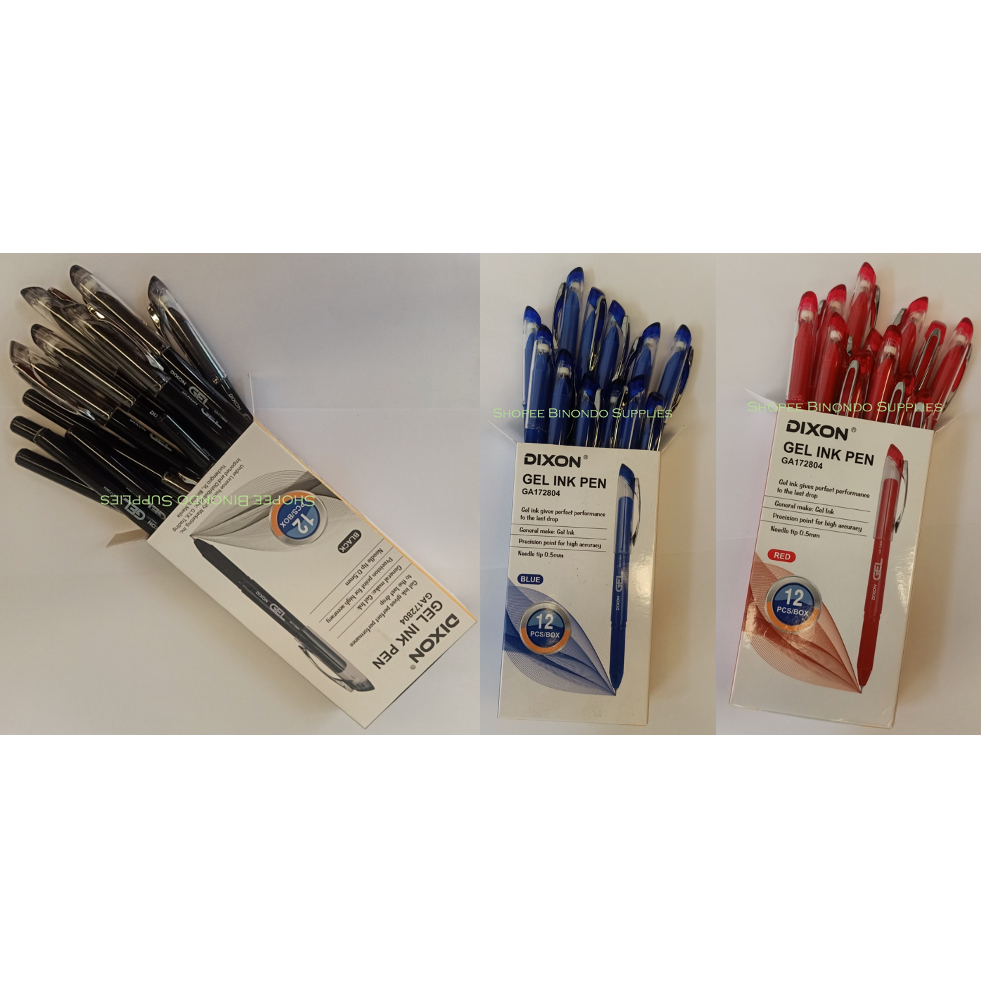 Dixon Gel Pen Gelpen Gel Ink Pen 0.5mm 12 pieces per order Shopee