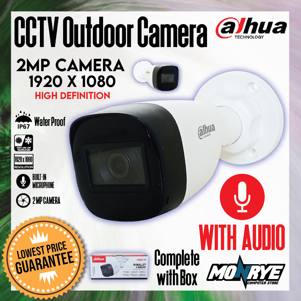 DAHUA - BRAND NEW OUTDOOR CCTV CAMERA WITH AUDIO- 2MP - 1920 x 1080 ...