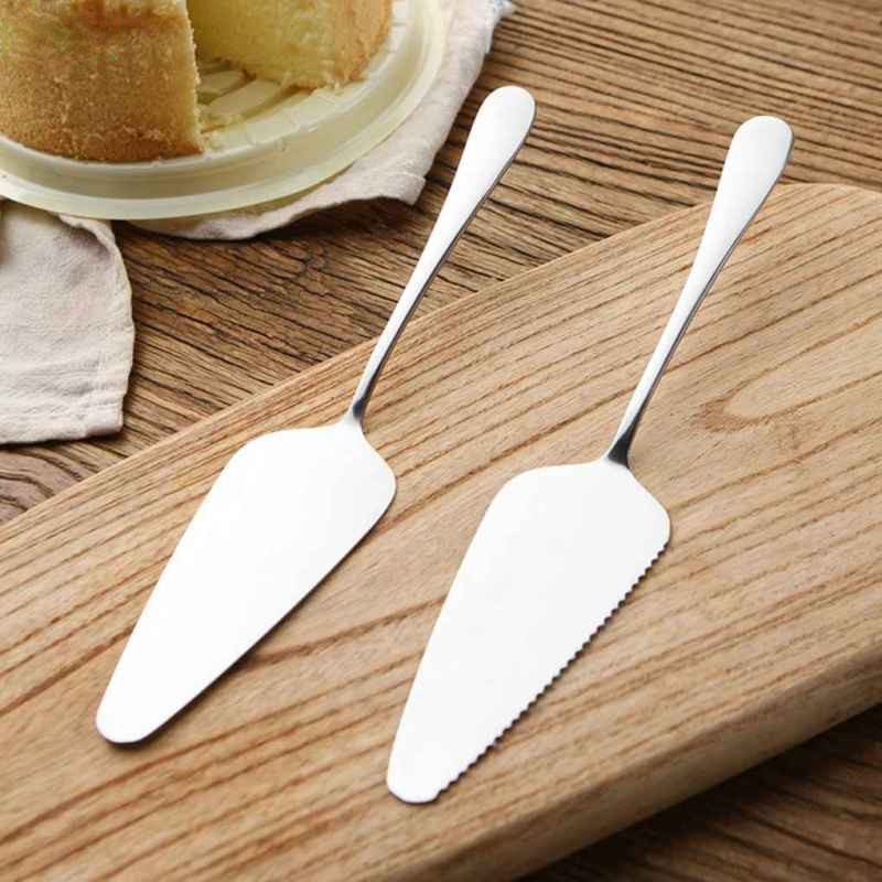 Stainless Steel Serrated Cake Server Blade Knife Pie Pizza Scraper Cake