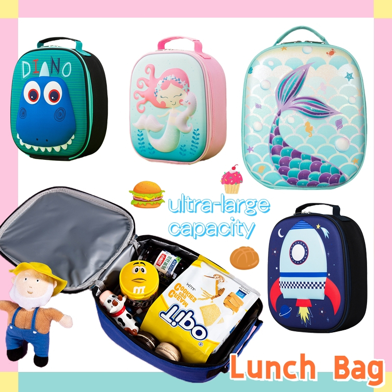 【COD】3d Emboss Lunch Snack Bags School Insulated Lunch Bags for Kids
