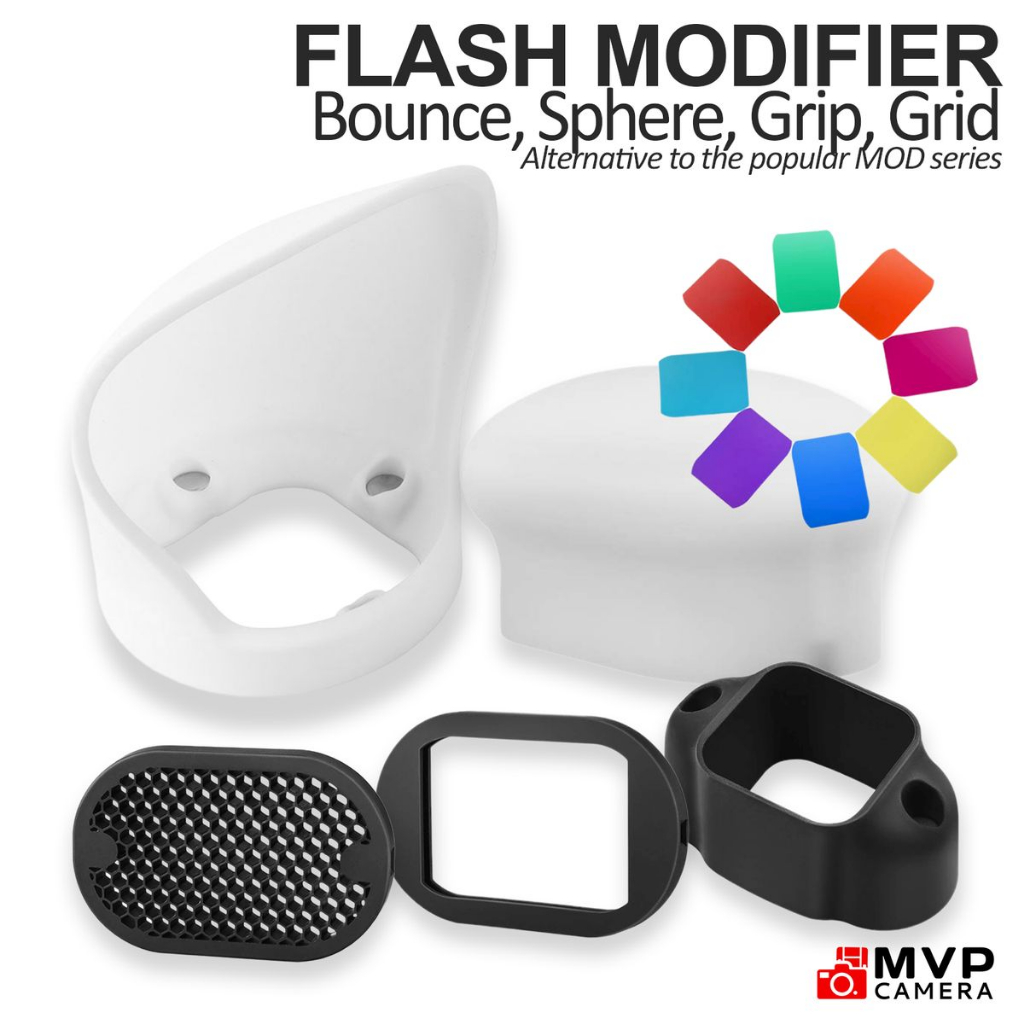 GENERIC Magnetic Flash Speedlite Modifier Bounce Sphere Grip Grid ...