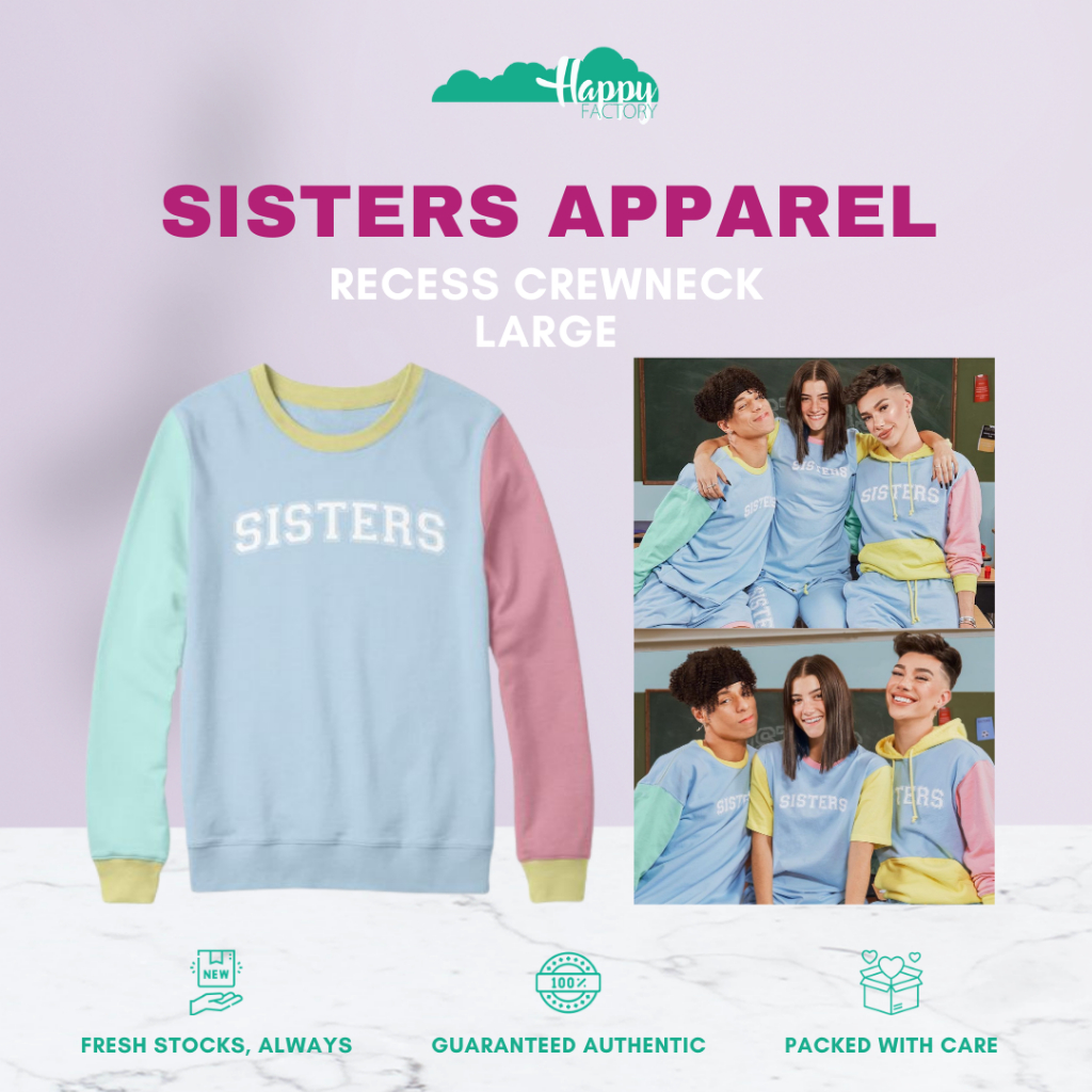 SISTERS APPAREL Recess Hoodie Crewneck Color Block Light Blue Shopee Philippines