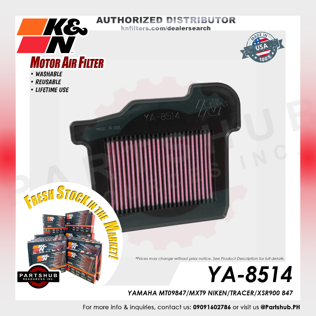Filtre à air K & N YA-8514 Yamaha MT-09,MTT/MTX 850,XSR 900