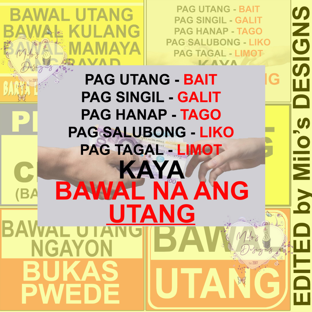 Bawal Utang Laminated Signages | Shopee Philippines