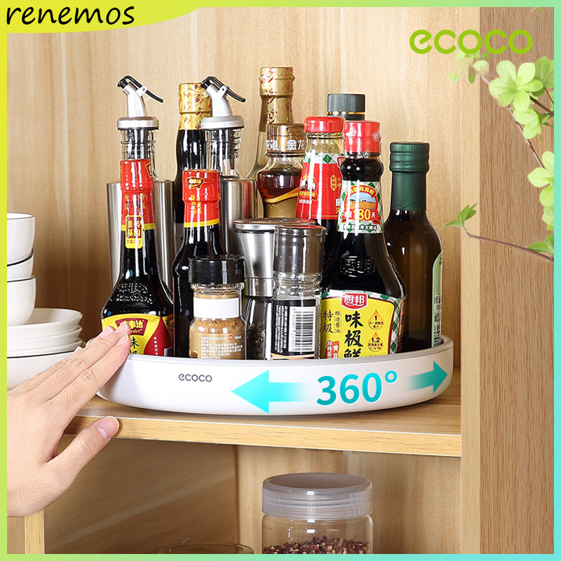 Ecoco Rotating Spice Rack Organizer Tray for Kitchen Cabinet Pantry ...