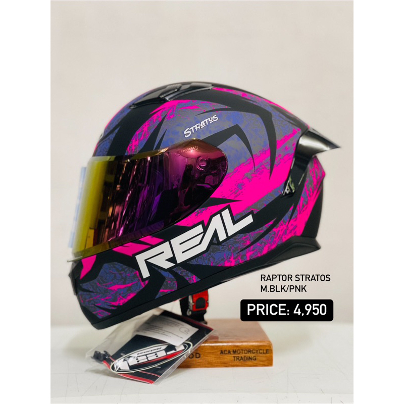 REAL RAPTOR Full Face Single Visor Helmet w/ Spare Visor and Freebies
