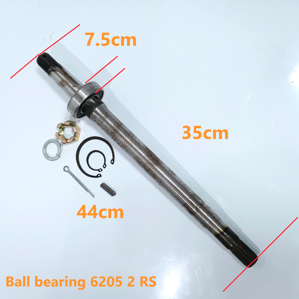 ebike differential axle 44cm with 6205 2rs bearing and castle nut kit