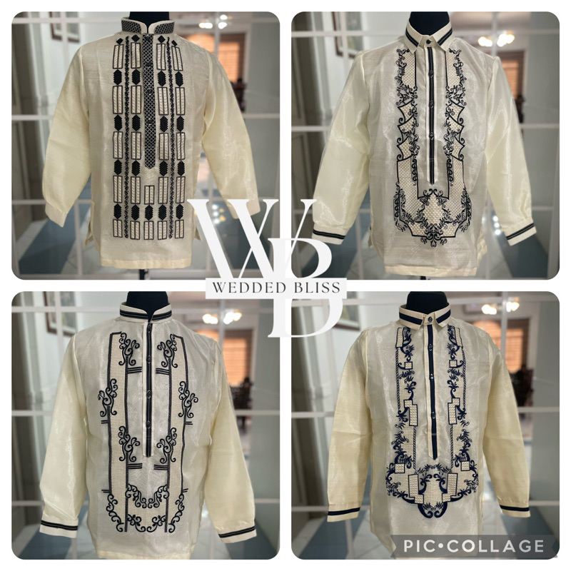 Barong Tagalog With Chinese Collar Embroidered Shopee Philippines