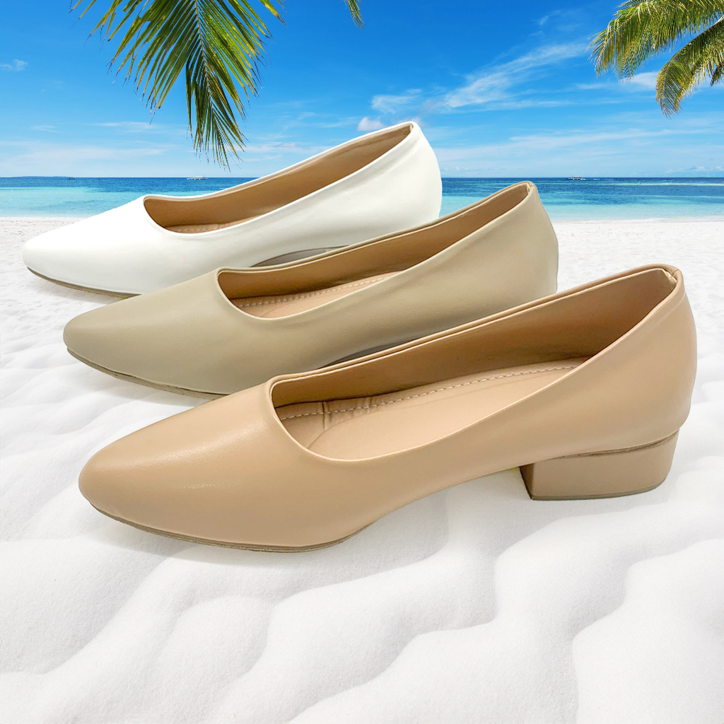 R&A873 1-Inch Pointed & Closed Toe in Plain Vegan Leather Heeled Doll ...