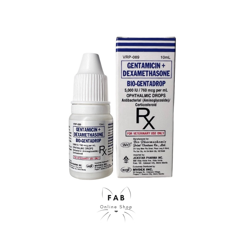 10ml BioGentadrop Eyedrops for Dogs, Cats, Cattle, Goats, Sheep and