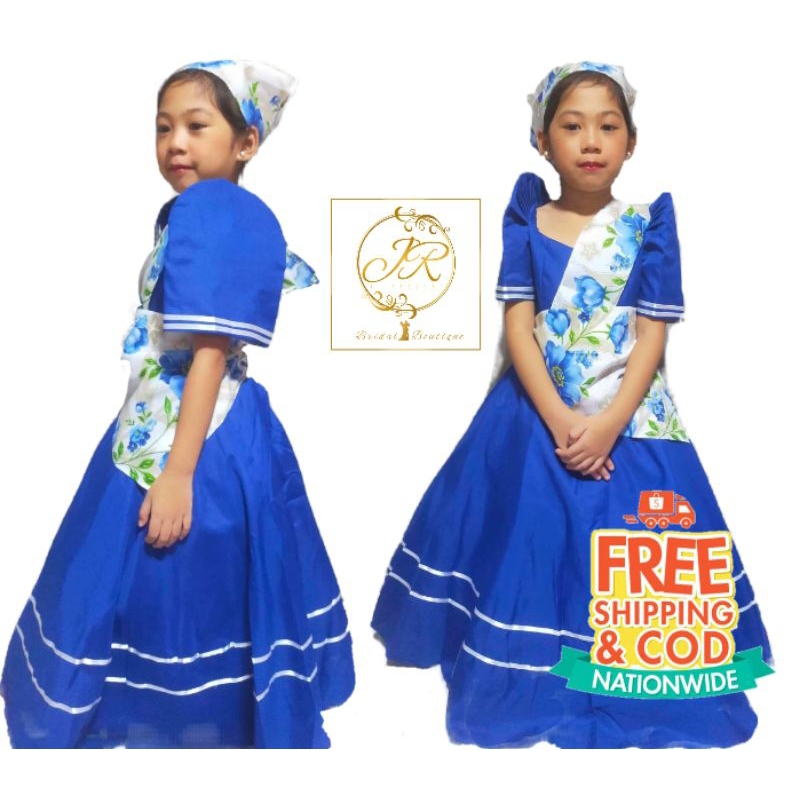 BUWAN NG WIKA Balintawak Plain Filipiñana for Kids Girls with Sash for ...