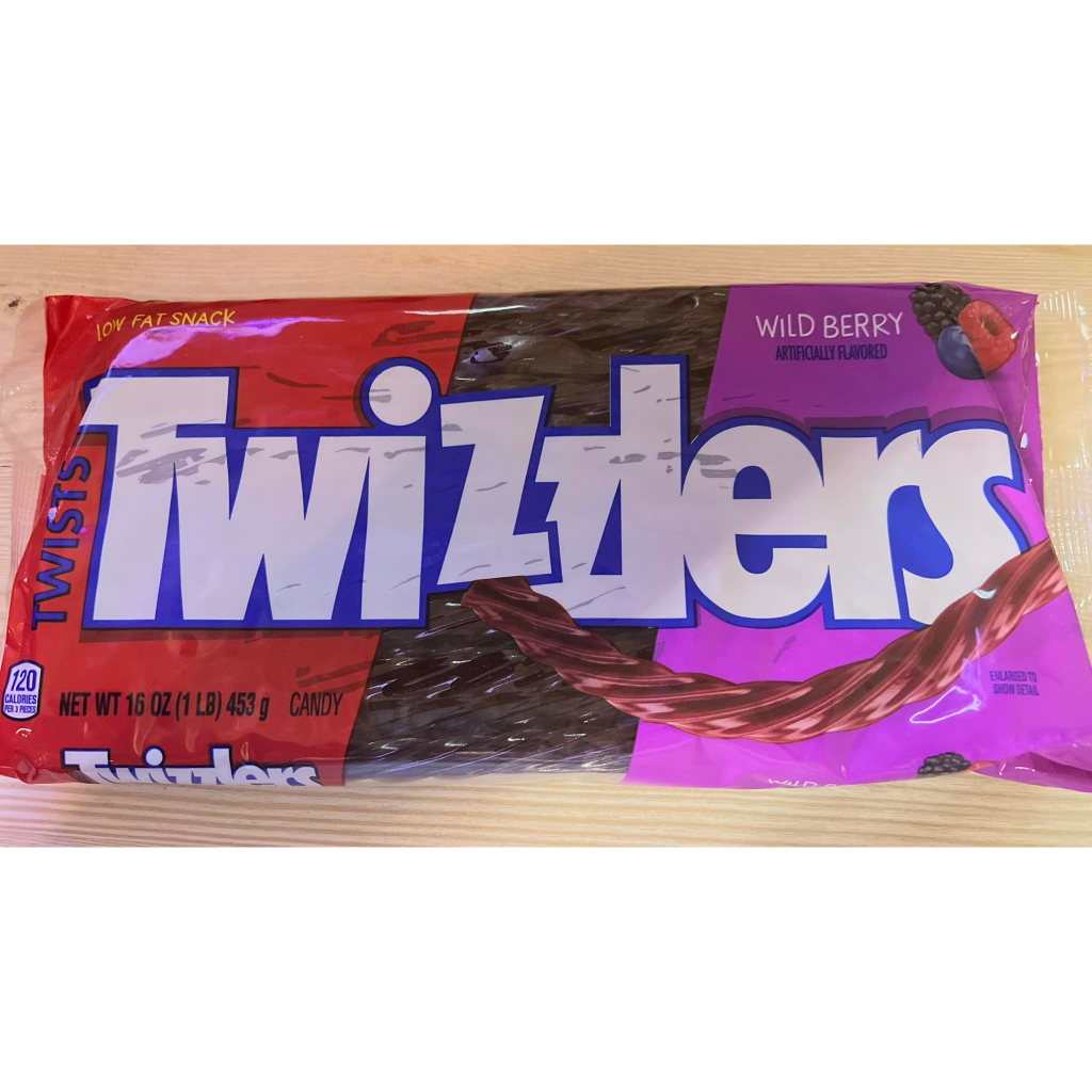 TWIZZLERS WILD BERRY FLAVORED CHEWY CANDY, LOW FAT SNACK 16 OZ