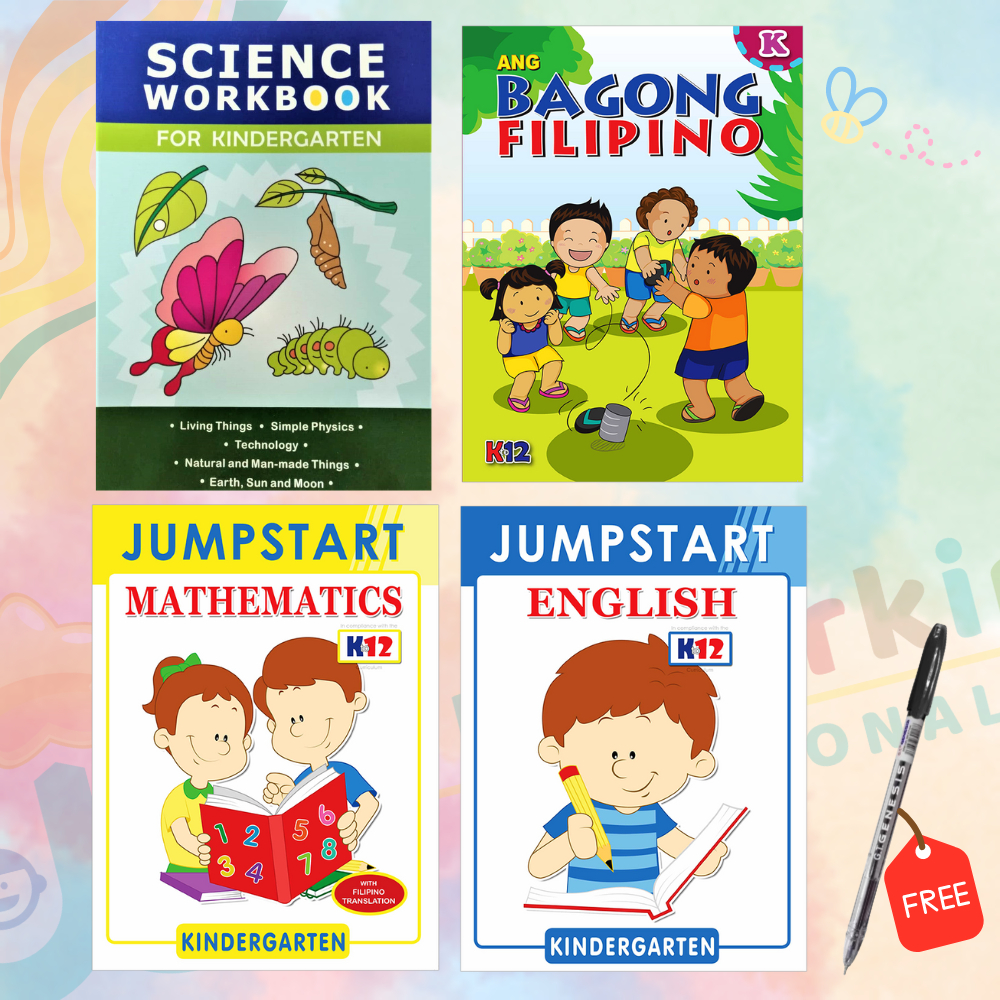 WKETB KINDERGARTEN WORKBOOKS (English, Filipino, Science & Mathematics