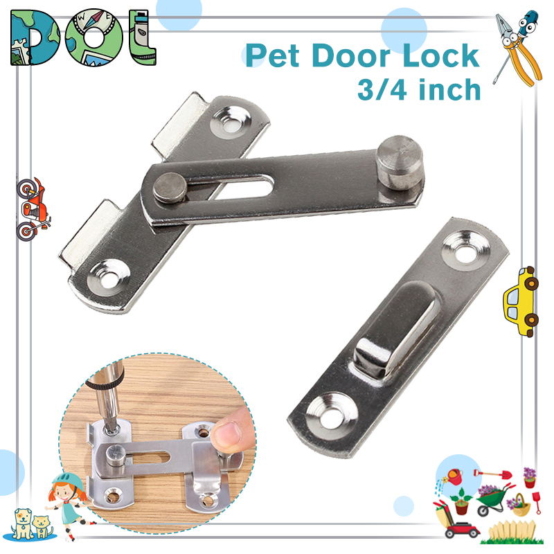 Stainless Steel Gate Latches Pet Door Lock Right Angle Curved Door