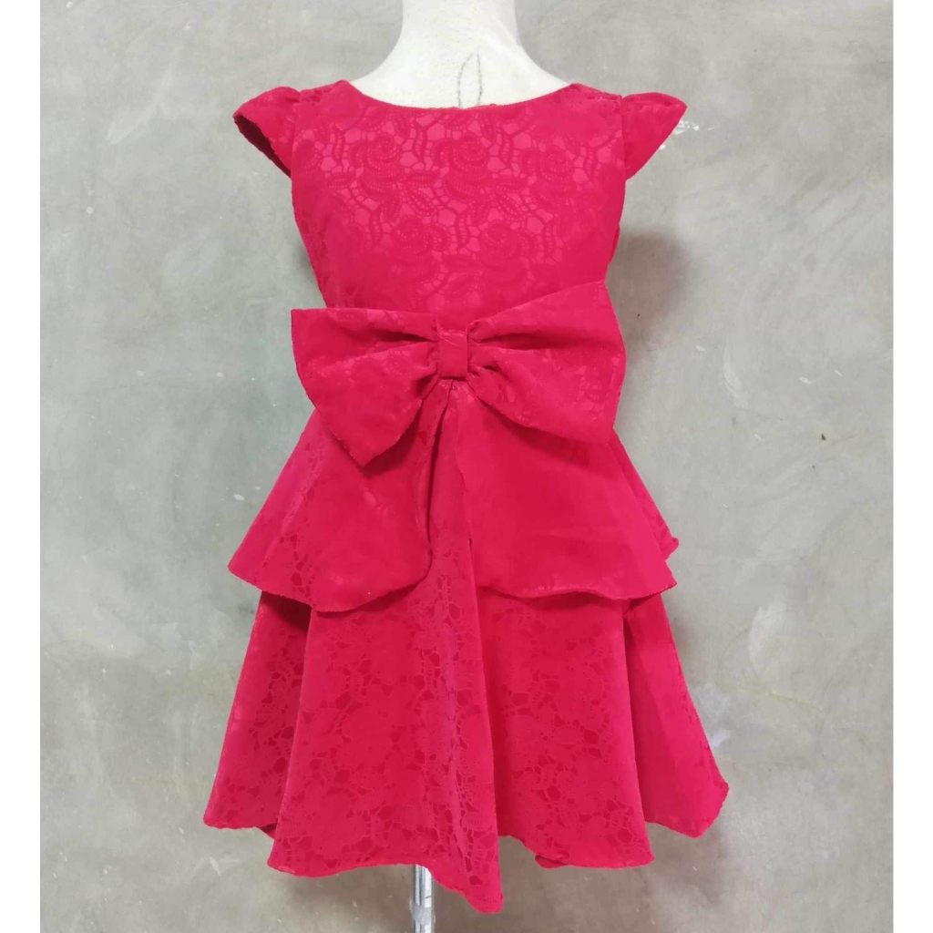 sofia-dress-for-girls-teens-4-14-year-old-girls-red-pink-big-bow-short