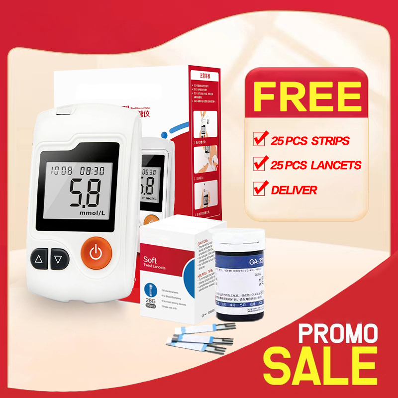 Glucometer Set FREE 25pcs lancets FREE 25pcs strips | Shopee Philippines