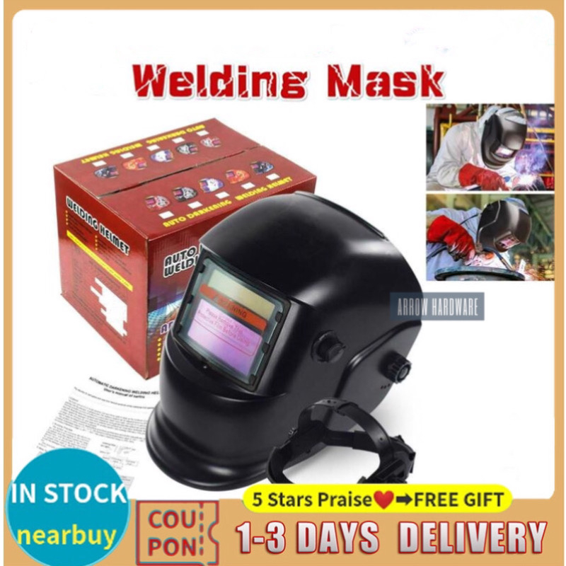 【Ready Stock】Solar Auto Darkening TIG MIG Grinding Helmets Welding Mask ...