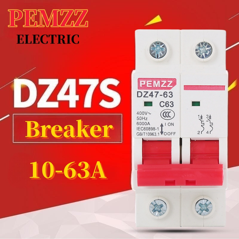 AC DC 2P Mini Circuit Breaker Air Switch 10A 16A 20A 32A 40A 50A 63A 