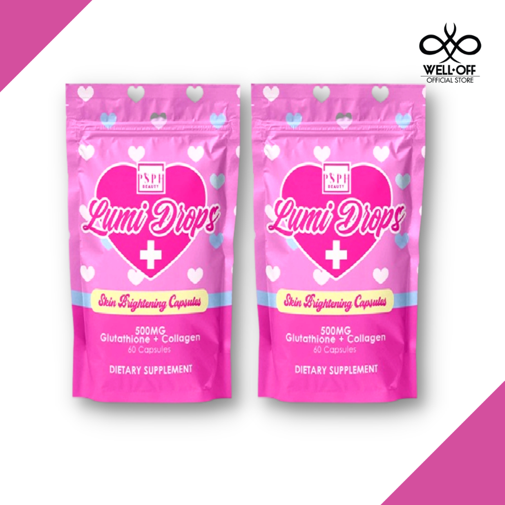 PSPH Beauty Drops Skin Brighteing Capsules 500mg Glutathione + Collagen 60 capsules (x2 Pcs