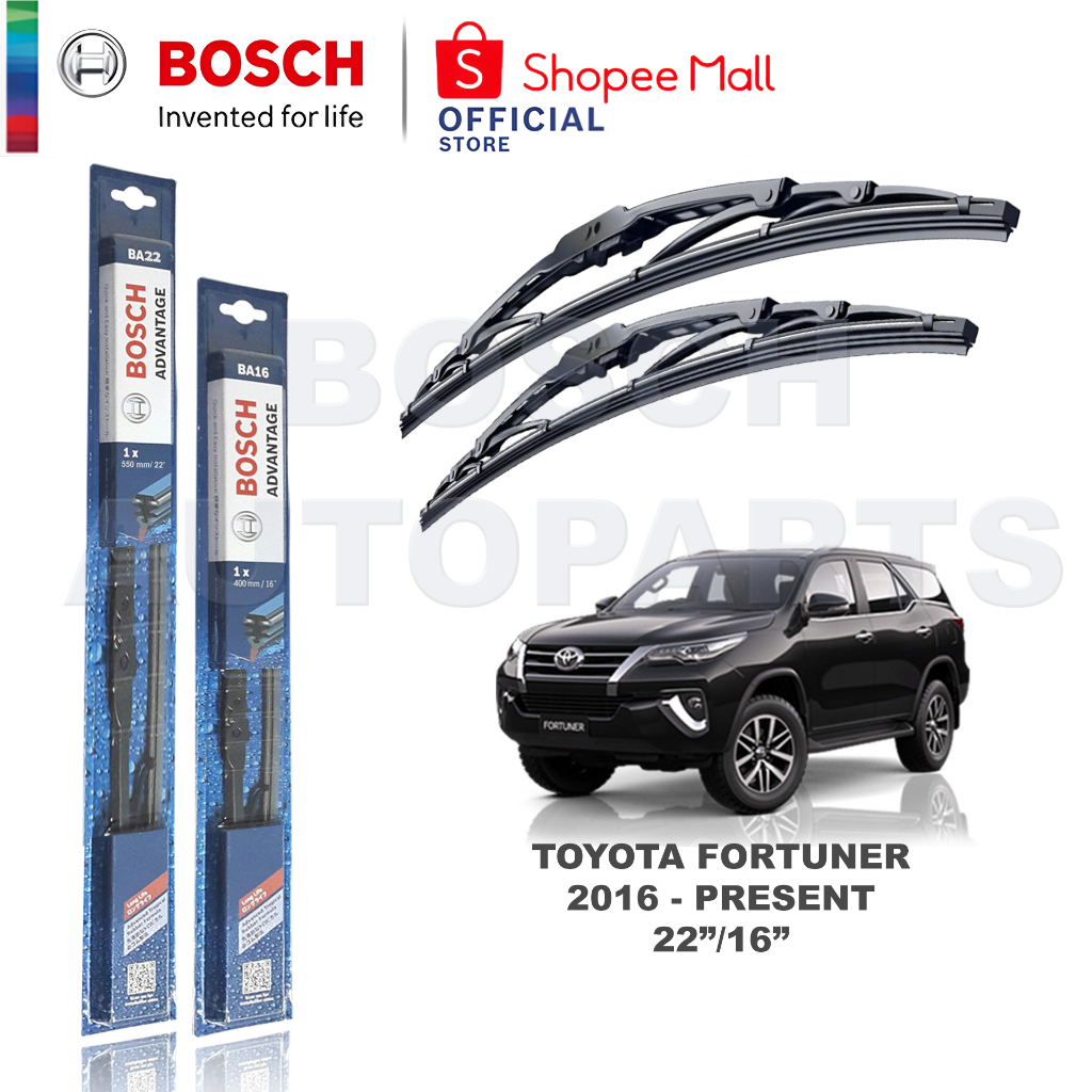 Bosch Advantage Wiper Blade Set For Toyota Fortuner 2016Present (22