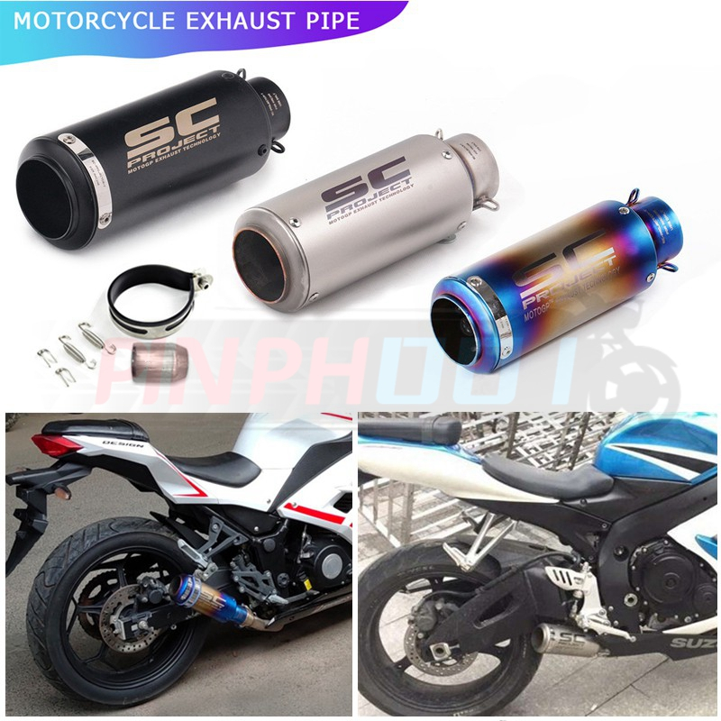 SC Universal 51mm Motorcycle Exhaust Pipe Locomotives Professional ...