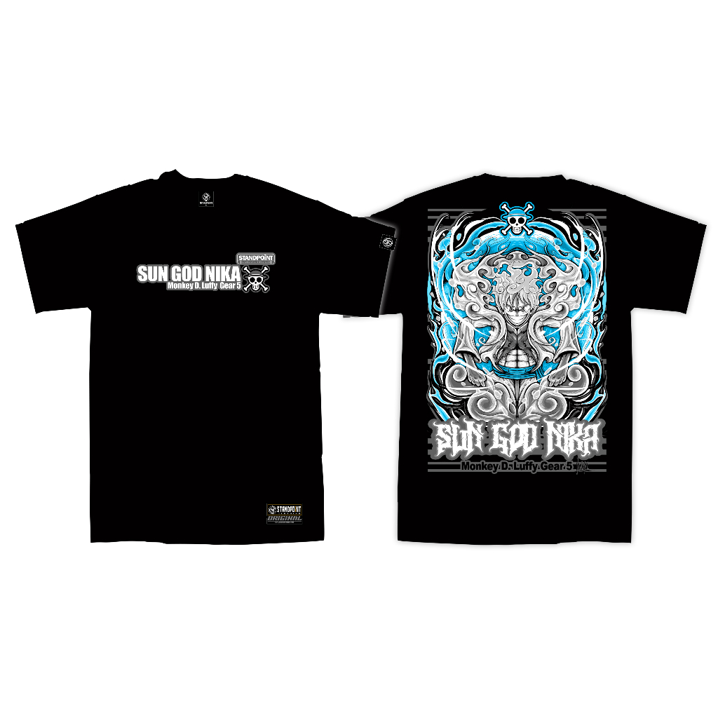 STANDPOINT CLOTHING Sun god Nika Luffy Gear 5 ( Black shirt) Shopee