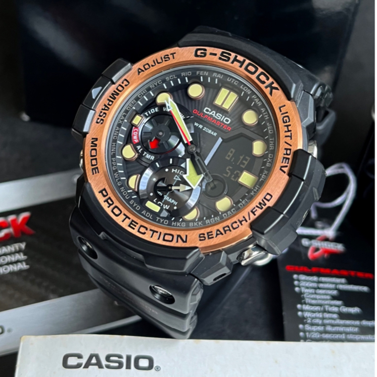 Casio G Shock GN1000RG 1A Gulfmaster Black Rose Gold Watch For