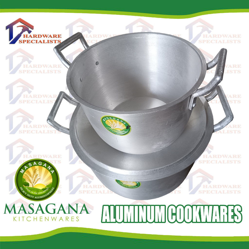Masagana Mega 9 Aluminum Cookware Kaldero with Kawali Set | Shopee ...