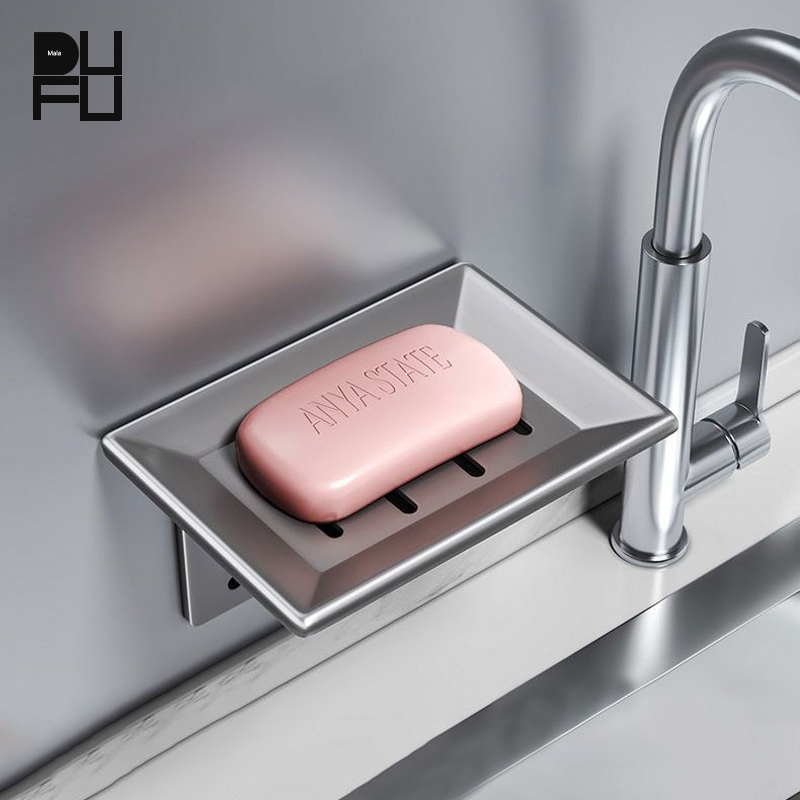 DUFU Stainless Steel Soap Holder Wall Mounted Soap Dish Organizer Soap ...