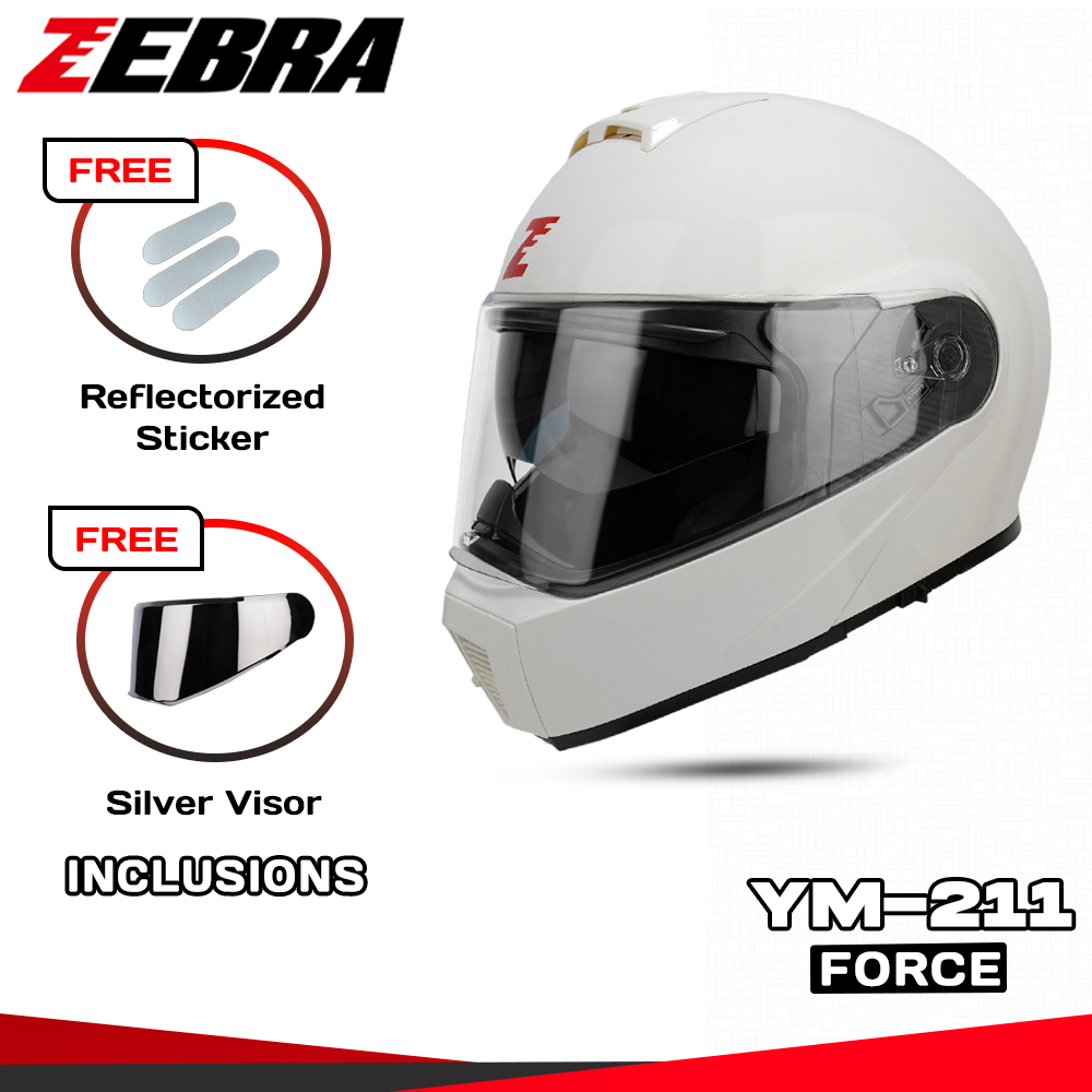 ZEBRA YM211 Motorcycle Open Face Modular Helmet Dual Visor Shopee Philippines