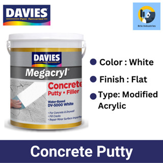 Davies Concrete Putty & Filler White Megacryl Latex 1 Liter or 4 Liters ...