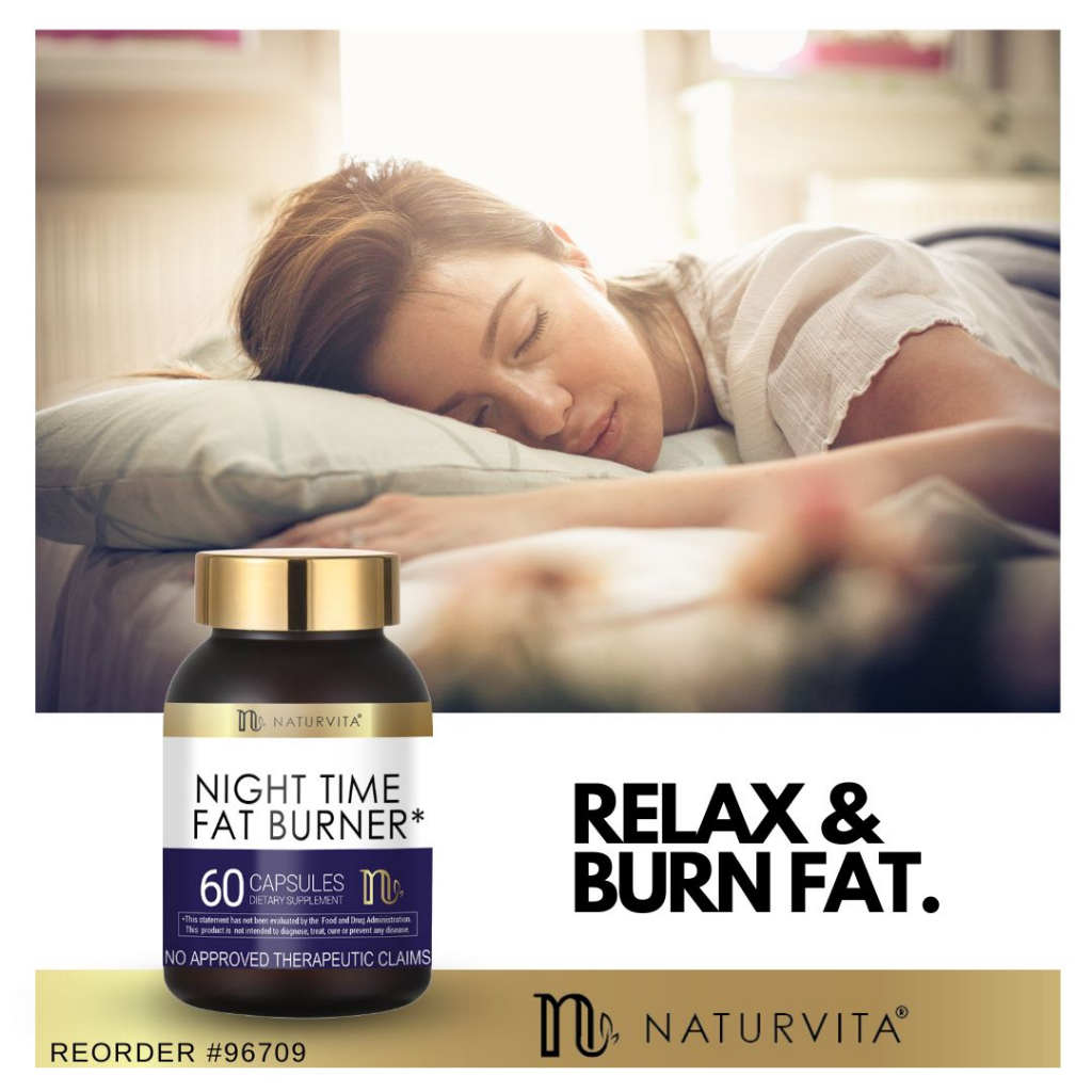 NATURVITA 96709 EXPIRY 3/2025 Night Time Fat Burner, Relax and