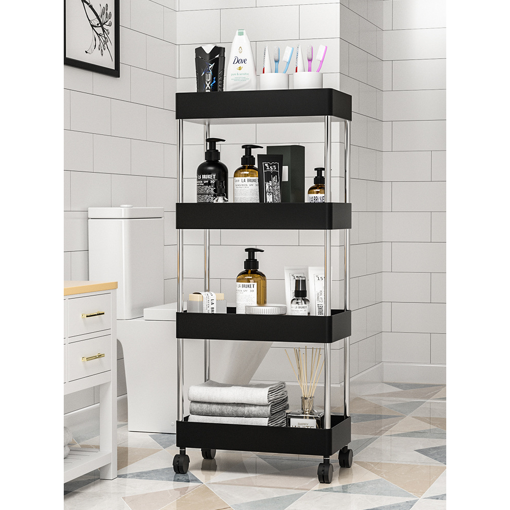 4 layer 40*13*86cm Gap Kitchen Storage Rack Slim Slide Tower Movable ...