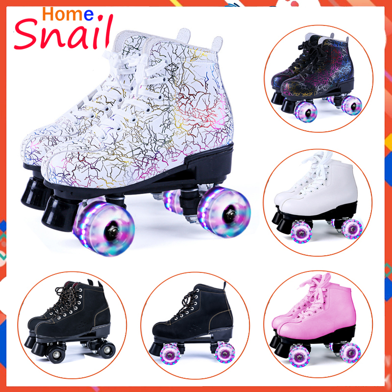 Roller Skates Leather Fabric PU Wheel Roller Skates Adult Roller Skates