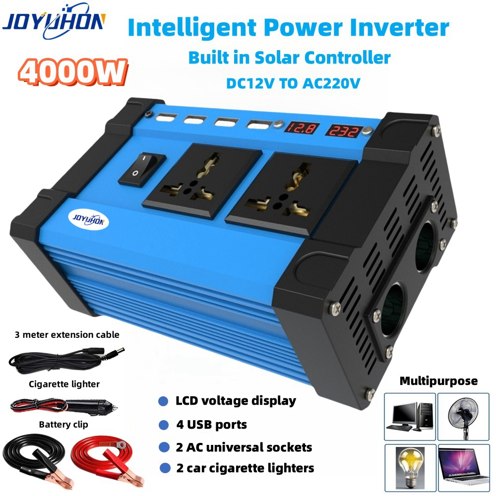 Joyuhon 4000w Car Power Inverter Dc12v Ac220v Built In Solar Controller Modified Sine Wave 5494