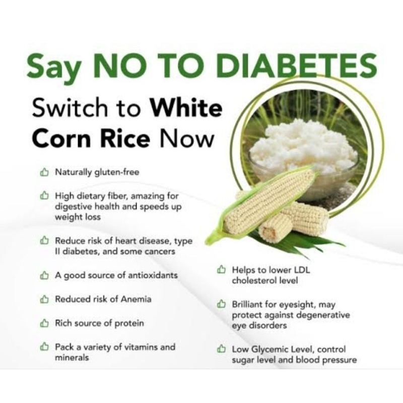 CORN RICE SAY NO TO DIABETES Sugar free low fat organic Shopee
