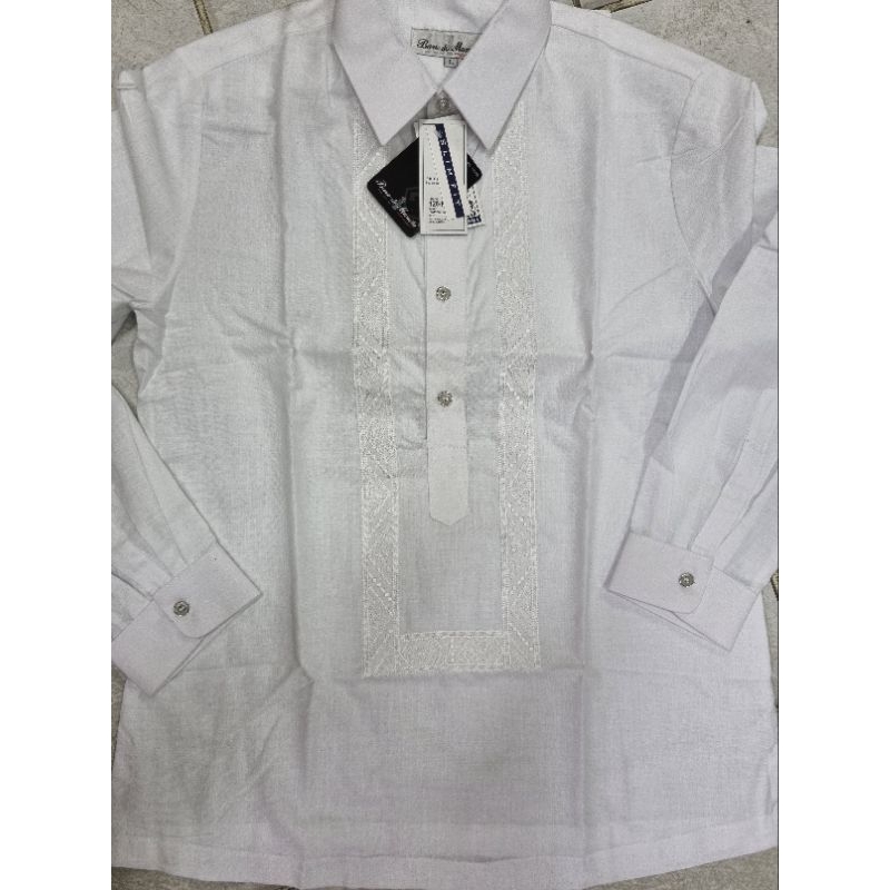 Baro de Manila Long Sleeves Cotton Linen (white) Shopee Philippines